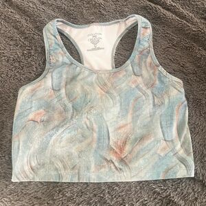 Evolution and Creation Women's Abstract Blue and Pink Top